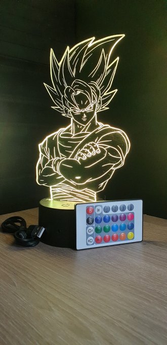 lampe-led-3d-buste-goku