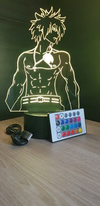 Lampe led 3D Grey Fullbuster, manga, veilleuse, déco, illusion, chevet