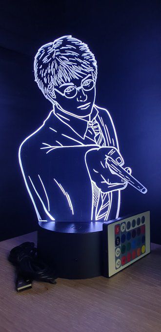 Lampe led 3D Buste Harry potter, film, veilleuse, chevet, déco, néon