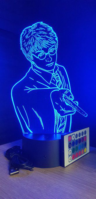 Lampe led 3D buste Harry potter, film, chevet, veilleuse, idée cadeau, déco, illusion, éclairage