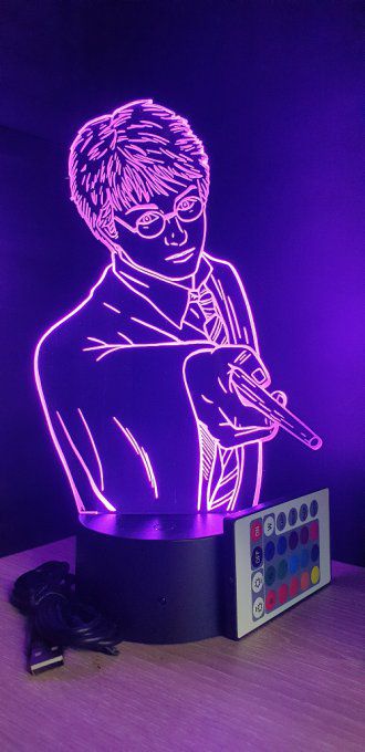 Lampe led 3D buste Harry potter, film, chevet, veilleuse, idée cadeau, déco, illusion, éclairage