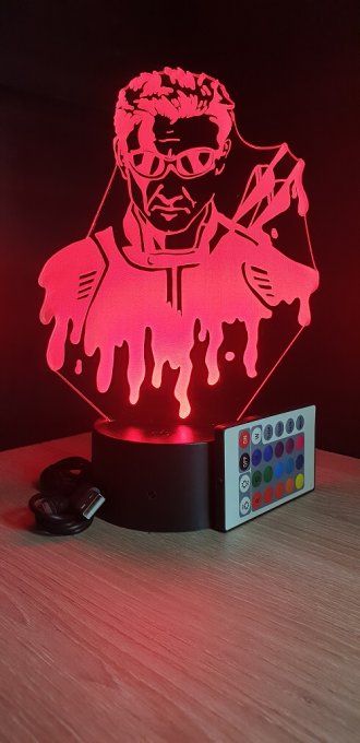 Lampe led 3D Buste Hawkeye, Marvel, veilleuse, cadeau, néon, luminaire