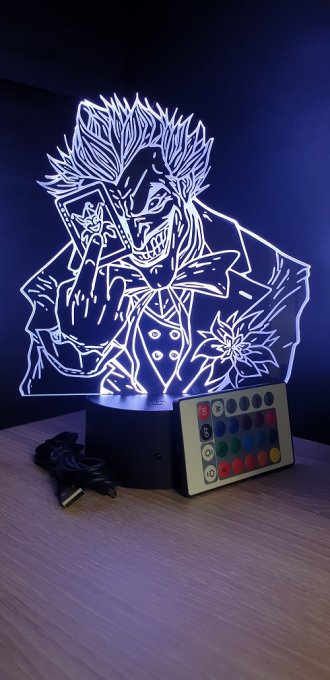 Lampe led 3D Buste Joker, DC Comics, veilleuse, déco, illusion, chevet