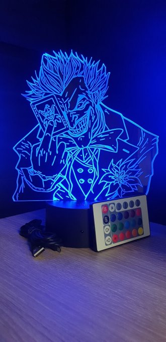 Lampe led 3D Buste Joker, DC Comics, veilleuse, idée cadeau, dessin animé , déco, illusion, chevet