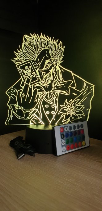 Lampe led 3D Buste Joker, DC Comics, veilleuse, déco, illusion, chevet