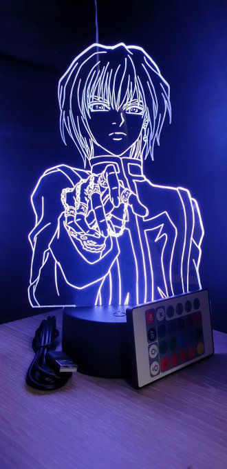Lampe led 3D Kurapika, Hunter X Hunter, manga ,veilleuse, lampe de chevet, déco, illusion