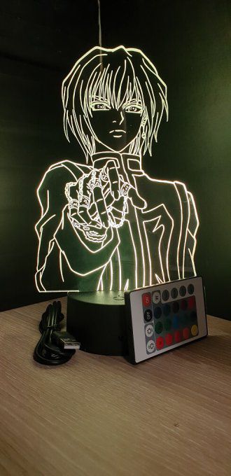 Lampe led 3D Kurapika, Hunter X Hunter, manga ,veilleuse, lampe de chevet, déco, illusion