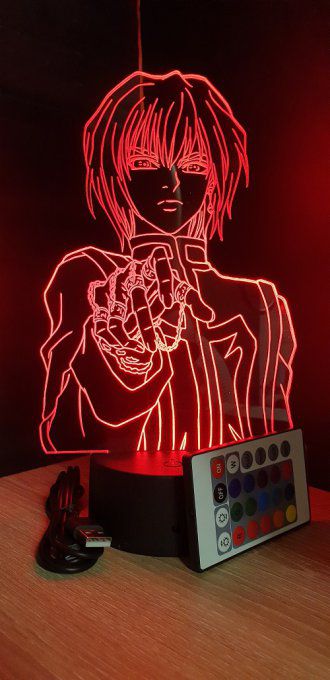 Lampe led 3D Kurapika, Hunter X Hunter, manga ,veilleuse, lampe de chevet, déco, illusion