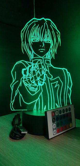 Lampe led 3D Kurapika, Hunter X Hunter, manga ,veilleuse, lampe de chevet, déco, illusion