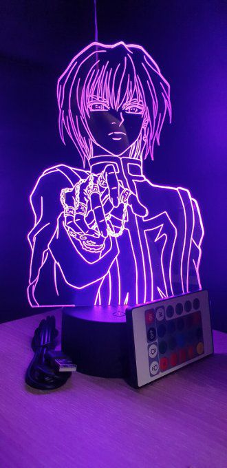Lampe led 3D Kurapika, Hunter X Hunter, manga ,veilleuse, lampe de chevet, déco, illusion