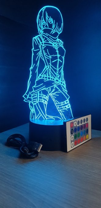 Lampe led 3D Mikasa, Attaque des Titans, manga, veilleuse, animé, SNK