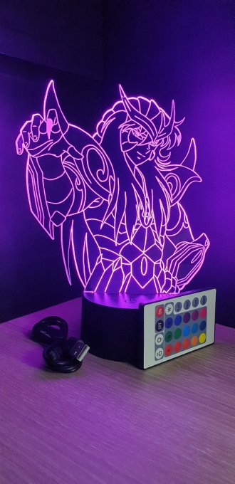 Lampe led 3D Milo, Chevaliers du Zodiaque, veilleuse, éclairage