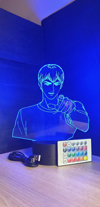 Lampe led 3D Buste Onizuka GTO, veilleuse, manga, animés, illusion