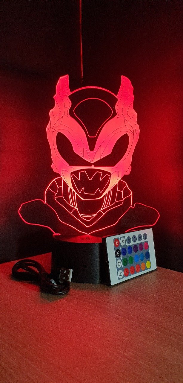 Lampe led 3D Buste Psycho Red, série, héros, veilleuse, déco, chambre, illusion, éclairage, chevet