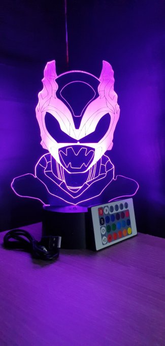 Lampe led 3D Buste Psycho Red, série, héros, veilleuse, déco, chambre, illusion, éclairage, chevet