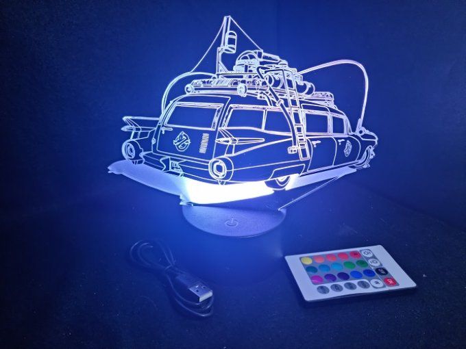 Lampe led 3D Cadillac, Miller, Ghostbuster, voiture, chevet, cadeau