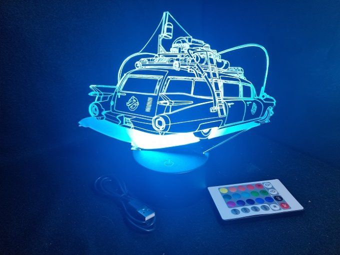 Lampe led 3D Cadillac, Miller, Ghostbuster, voiture, chevet, cadeau