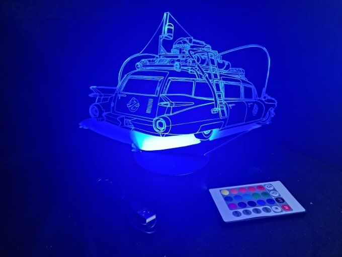 Lampe led 3D Cadillac, Miller, Ghostbuster, voiture, chevet, cadeau