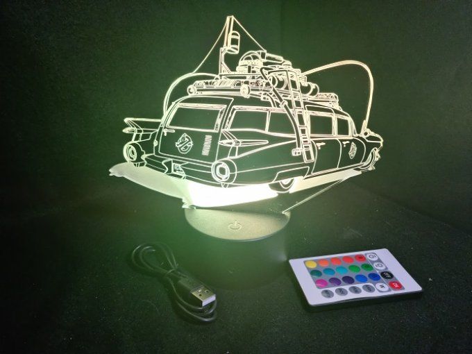 Lampe led 3D Cadillac, Miller, Ghostbuster, voiture, chevet, cadeau