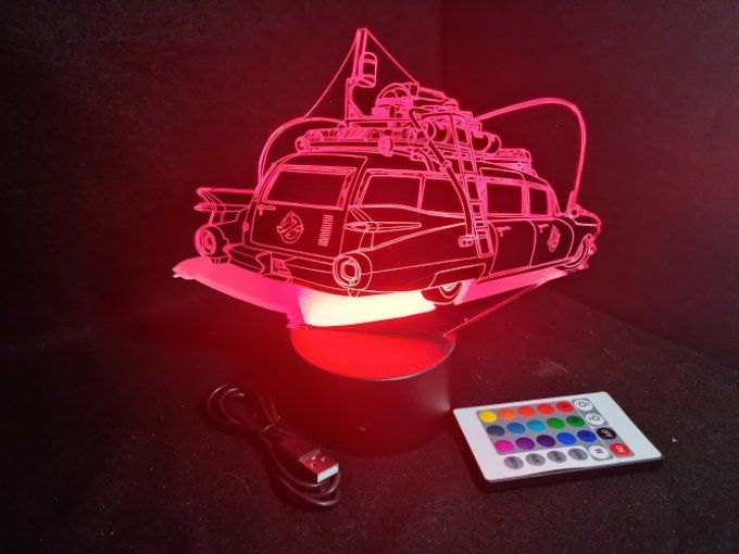 Lampe led 3D Cadillac, Miller, Ghostbuster, voiture, chevet, cadeau