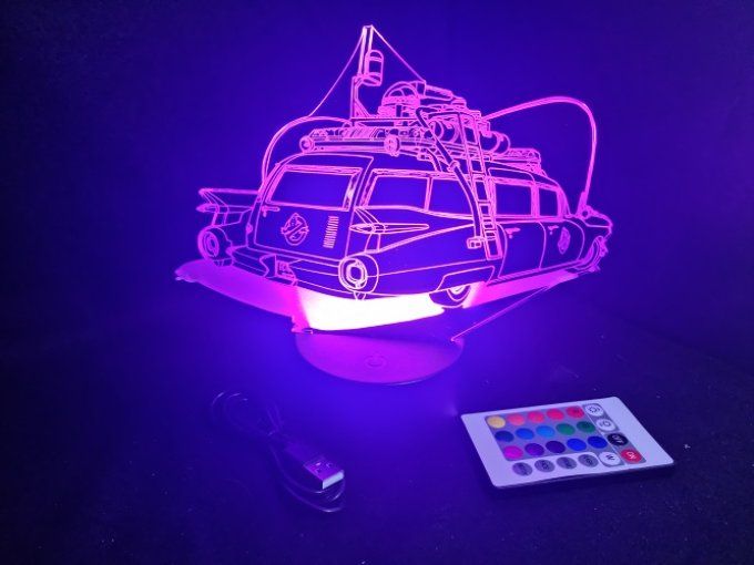 Lampe led 3D Cadillac, Miller, Ghostbuster, voiture, chevet, cadeau