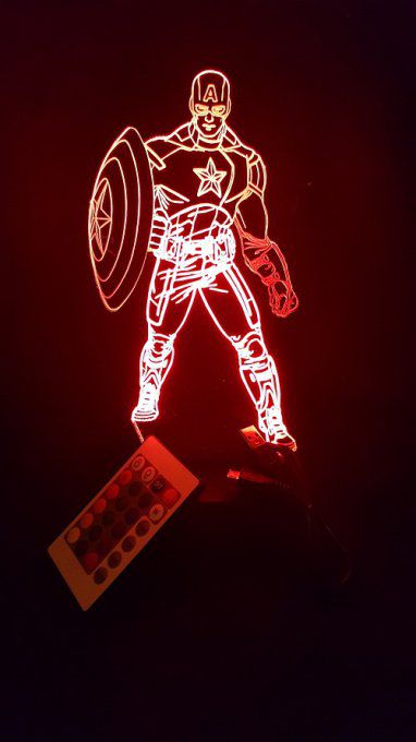 lampe-led-3d-Captain-America