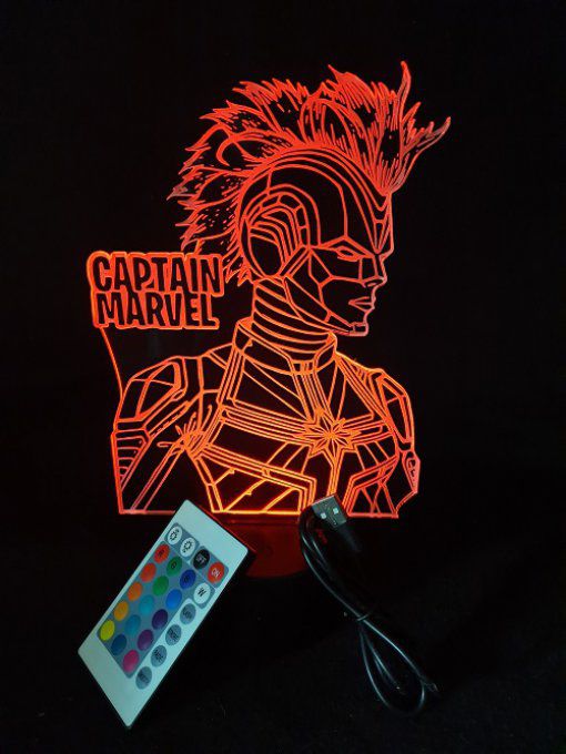 lampe-led-3d-Captain-Marvel