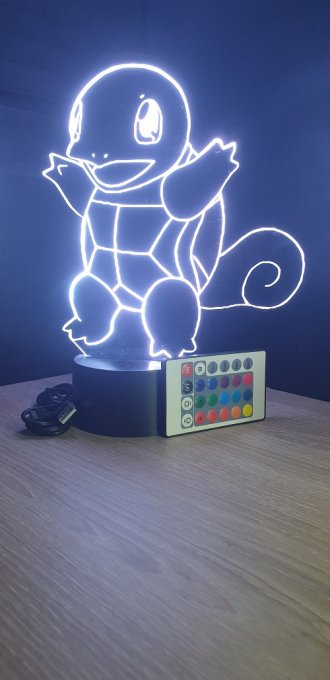 Lampe led 3D Carapuce, Pokemon, dessin animé, veilleuse, cadeau original, personnalisable