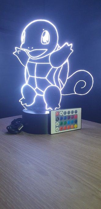 Lampe led 3D Carapuce, Pokemon, dessin animé, veilleuse, chevet