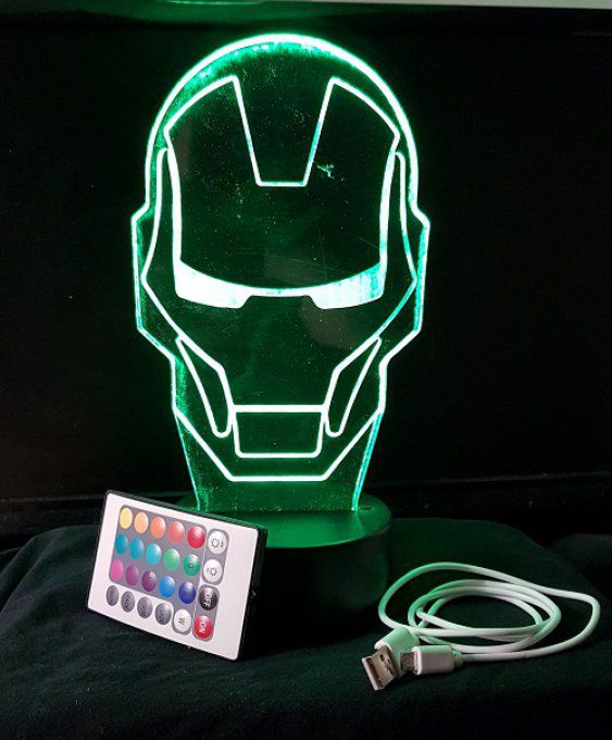 lampe-led-3d-casque-Iron-Man