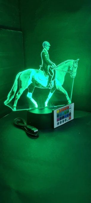 Lampe led 3D Cheval Cavalier, veilleuse, éclairage, illusion