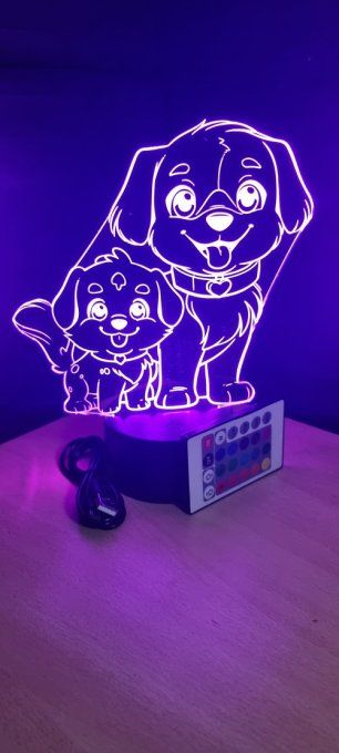 Lampe led 3D chien, chiot, animé, chien, veilleuse luminaire, chevet
