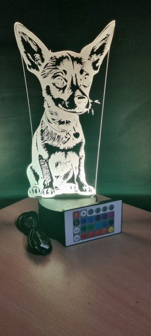 Lampe led 3D Chihuahua, chien, veilleuse, enfant, chambre, illusion