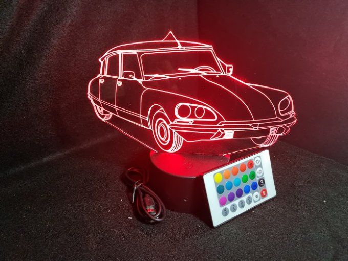 Lampe led 3D Citroën DS, voiture, veilleuse, chevet, cadeau, déco