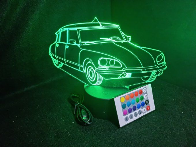 Lampe led 3D Citroën DS, voiture, veilleuse, chevet, cadeau, déco