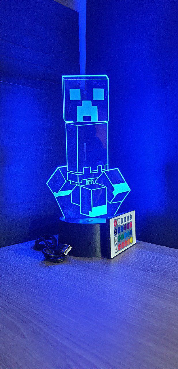 Grav'stylé: Lampe led 3D Creeper, Minecraft, veilleuse, geek, cadeau