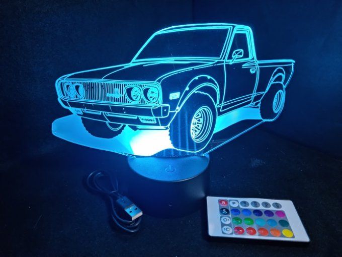Lampe led 3D Datsun 620, retro, voiture, veilleuse, chevet, cadeau, déco, illusion