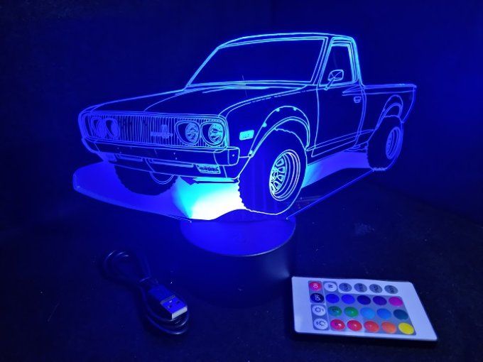 Lampe led 3D Datsun 620, retro, voiture, veilleuse, chevet, cadeau, déco, illusion