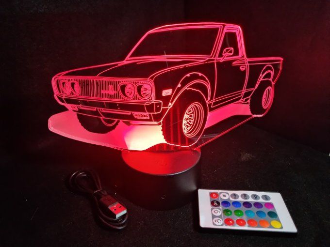 Lampe led 3D Datsun 620, retro, voiture, veilleuse, chevet, cadeau, déco, illusion