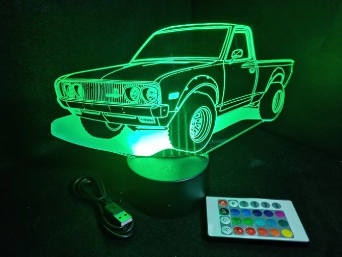 Lampe led 3D Datsun 620, retro, voiture, veilleuse, chevet, cadeau, déco, illusion