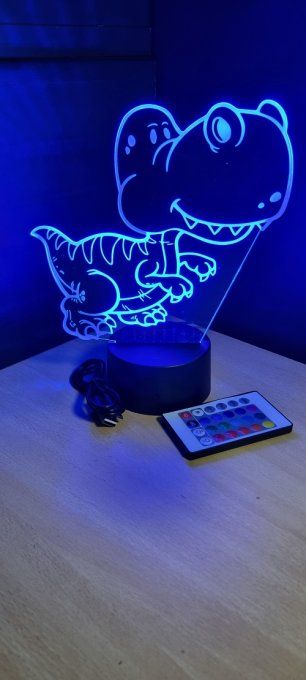 Lampe led 3D Dinosaure enfant, veilleuse, éclairage, illusion, déco