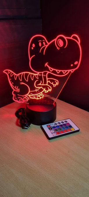 Lampe led 3D Dinosaure enfant, veilleuse, éclairage, illusion, déco