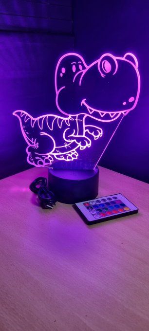 Lampe led 3D Dinosaure enfant, veilleuse, éclairage, illusion, déco