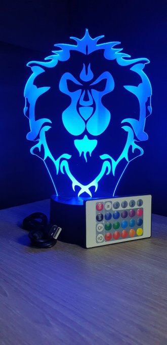 Lampe led 3D Alliance World of Warcraft, jeux vidéo, personnalisable