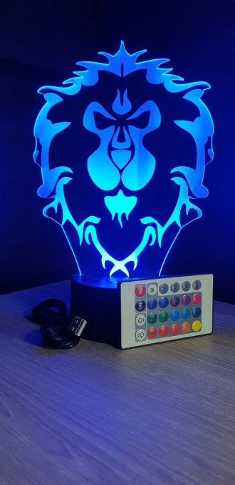 Lampe led 3D Alliance, WOW, PC, jeux vidéo, veilleuse, cadeau original, personnalisable, illusion