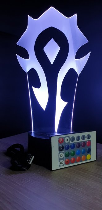 Lampe led 3D Horde WOW, PC, jeu vidéo, veilleuse, cadeau original, personnalisable, illusion