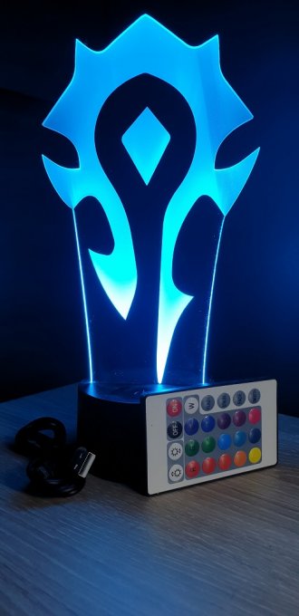 Lampe led 3D Horde WOW, PC, jeu vidéo, veilleuse, cadeau original, personnalisable, illusion