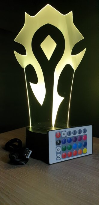 Lampe led 3D Horde WOW, PC, jeu vidéo, veilleuse, cadeau original, personnalisable, illusion