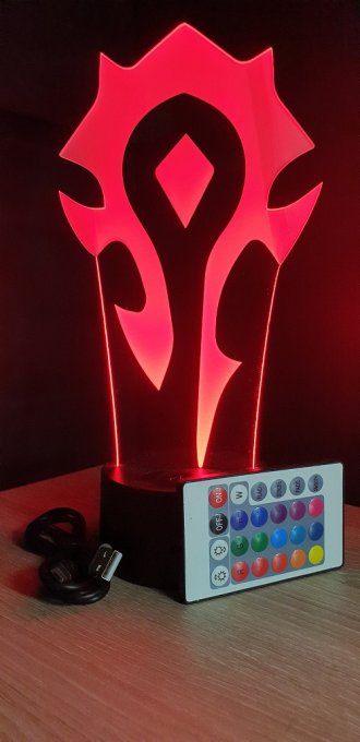 Lampe led 3D Horde WOW, PC, jeu vidéo, veilleuse, cadeau original, personnalisable, illusion