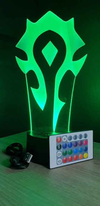 Lampe led 3D Horde WOW, PC, jeu vidéo, veilleuse, cadeau original, personnalisable, illusion